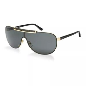Versace Black & Gold Aviator Sunglasses Unisex With Case